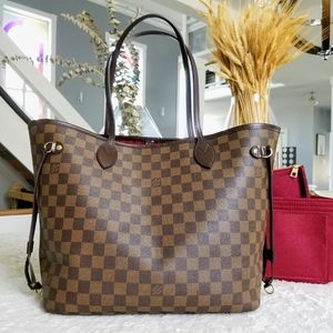 💕Authentic LV Neverfull Mm Damier Ebene
